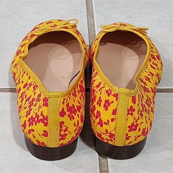 J.‎ Crew Kiki Yellow Neon Saffron Briar Floral Bouquet Ballet Flat Shoes 6 - Picture 7 of 9